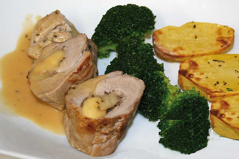 Rezept Schweinefilet gefüllt mit Calvados-Apfel